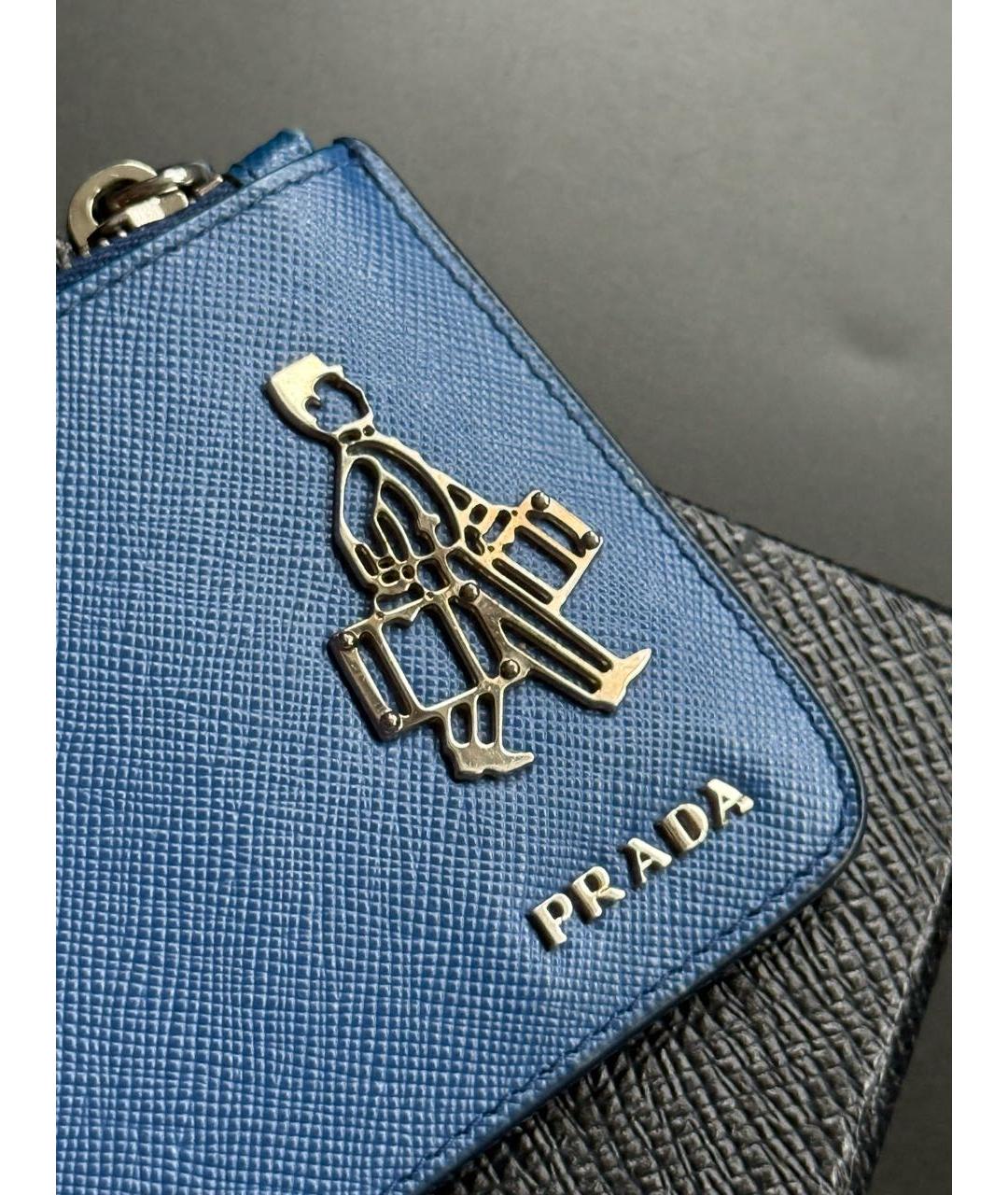 PRADA Синий кожаный кардхолдер, фото 3