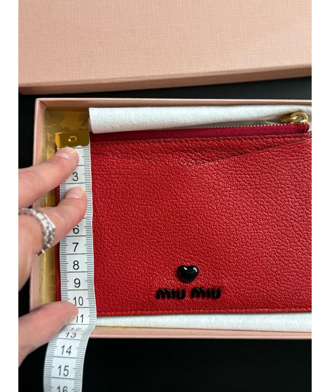 MIU MIU Красный кожаный кардхолдер, фото 3