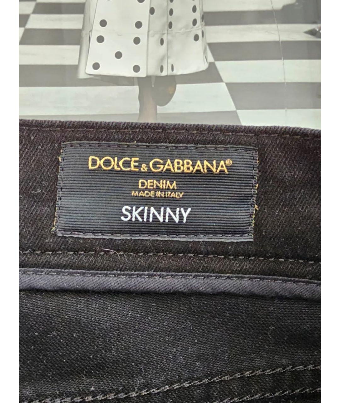 DOLCE&GABBANA Черные хлопковые джинсы слим, фото 7