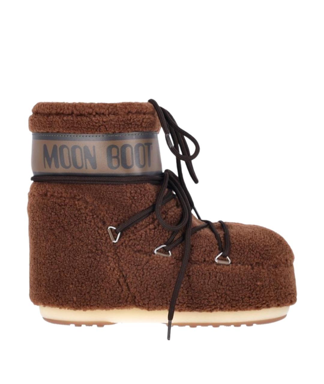 MOON BOOT Коричневые синтетические ботинки, фото 1