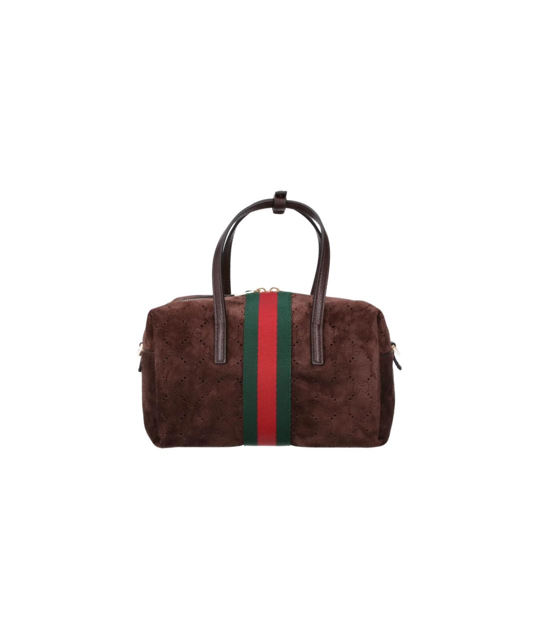 GUCCI Коричневая замшевая сумка тоут, фото 3