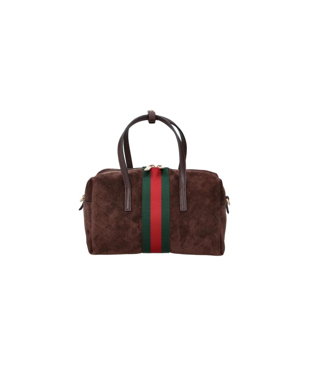 GUCCI Коричневая замшевая сумка тоут, фото 6
