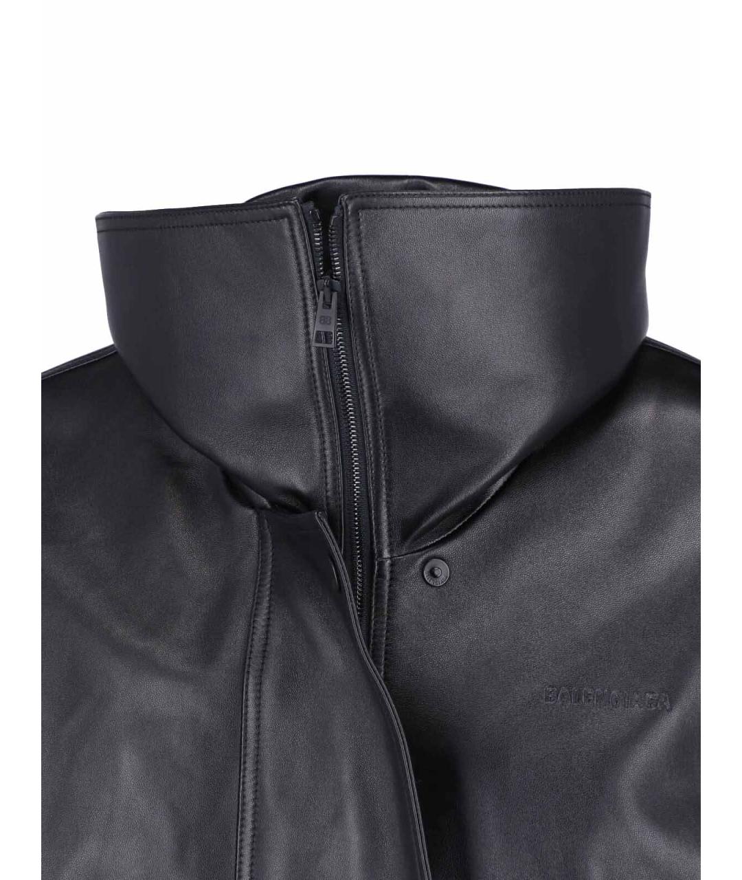 BALENCIAGA Черная кожаная куртка, фото 4