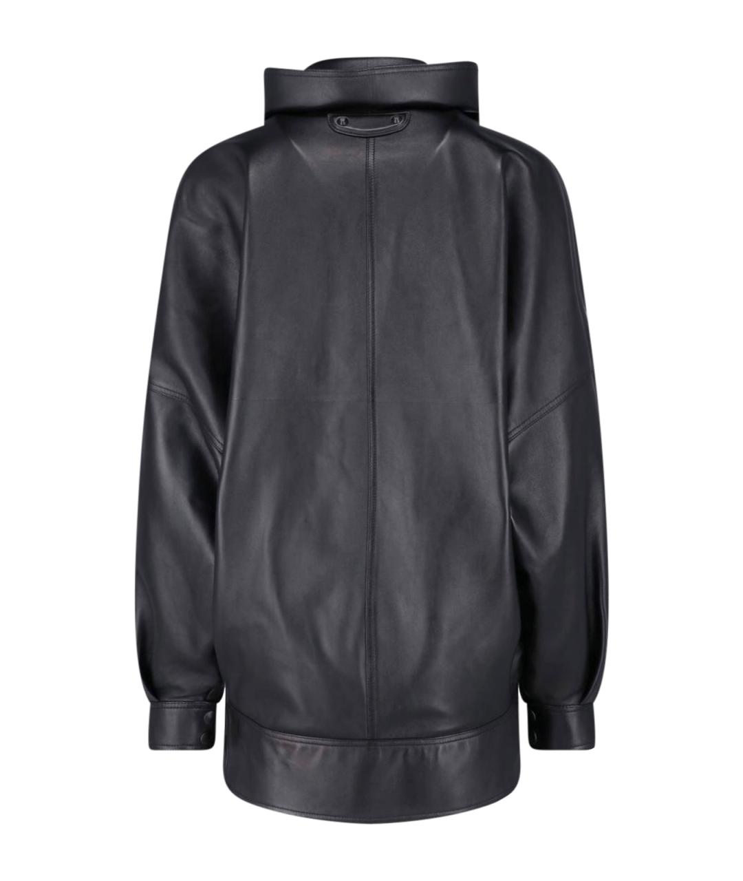 BALENCIAGA Черная кожаная куртка, фото 2