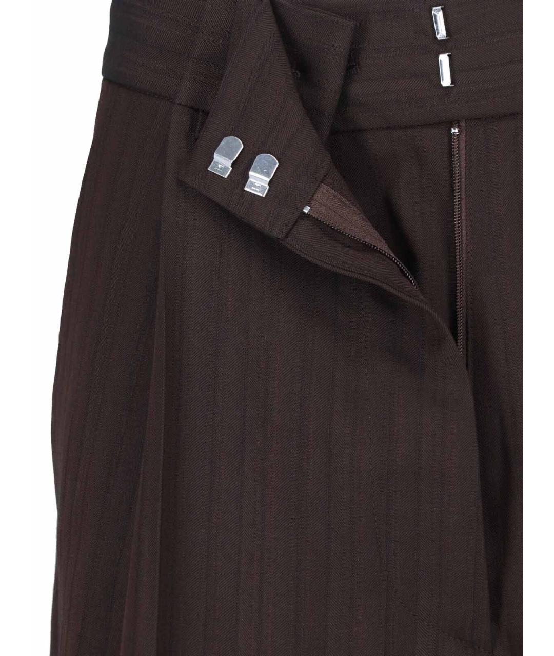 DRIES VAN NOTEN Коричневые вискозные прямые брюки, фото 5