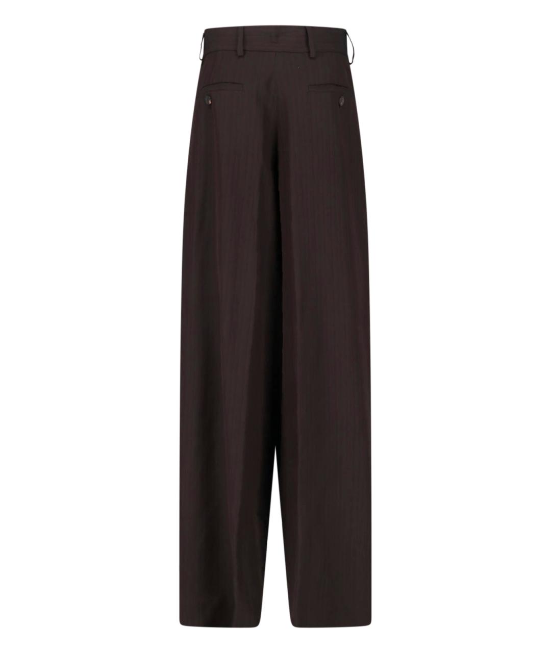 DRIES VAN NOTEN Коричневые вискозные прямые брюки, фото 2