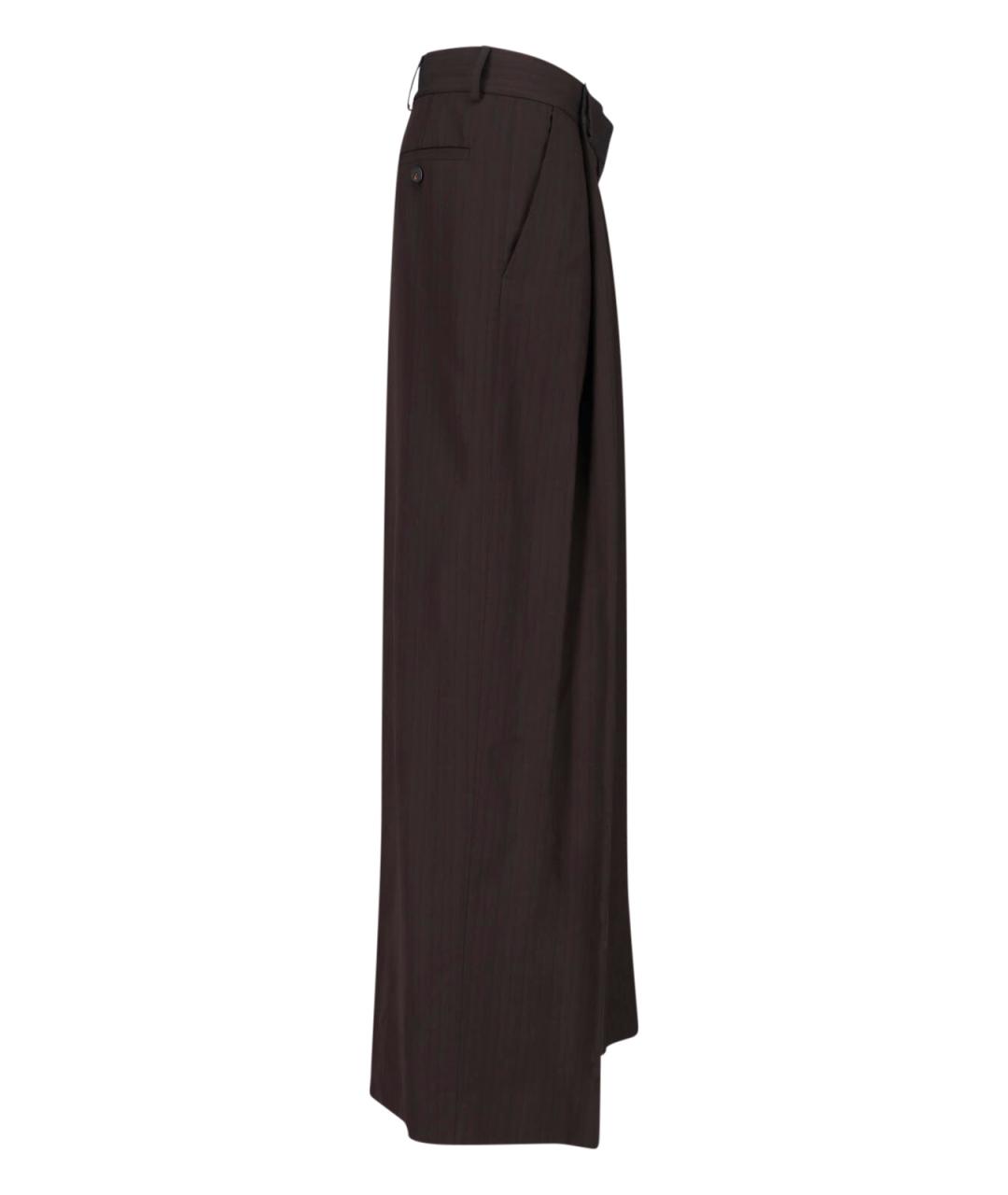 DRIES VAN NOTEN Коричневые вискозные прямые брюки, фото 3