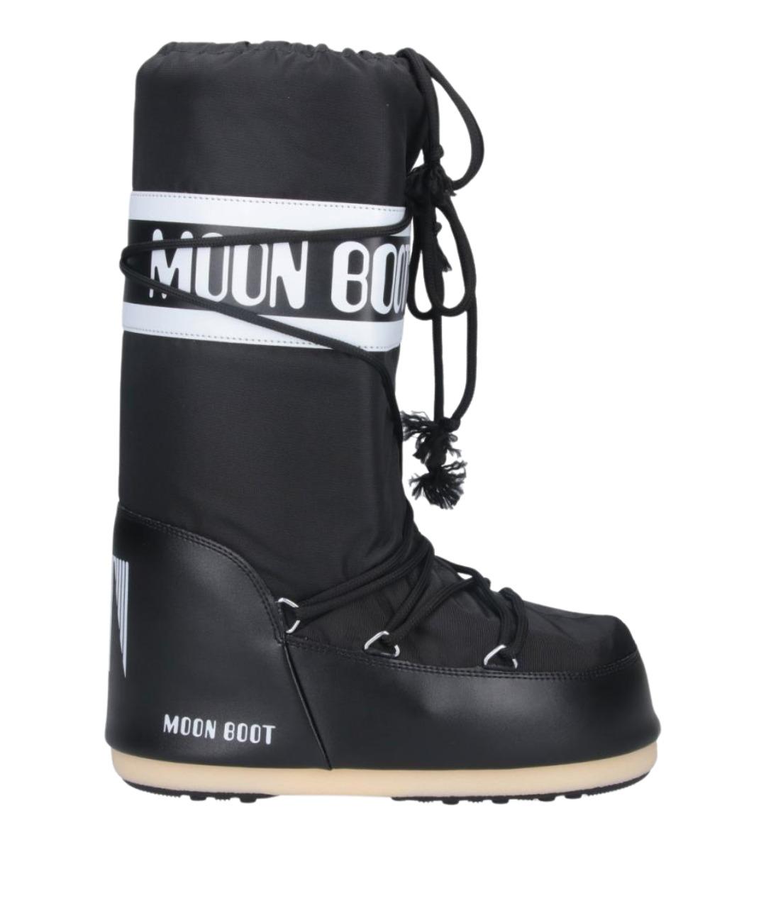 MOON BOOT Черные синтетические сапоги, фото 1