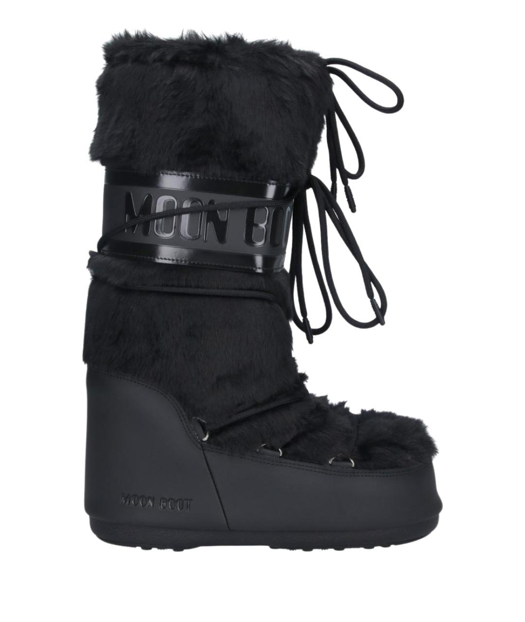 MOON BOOT Черные синтетические сапоги, фото 1