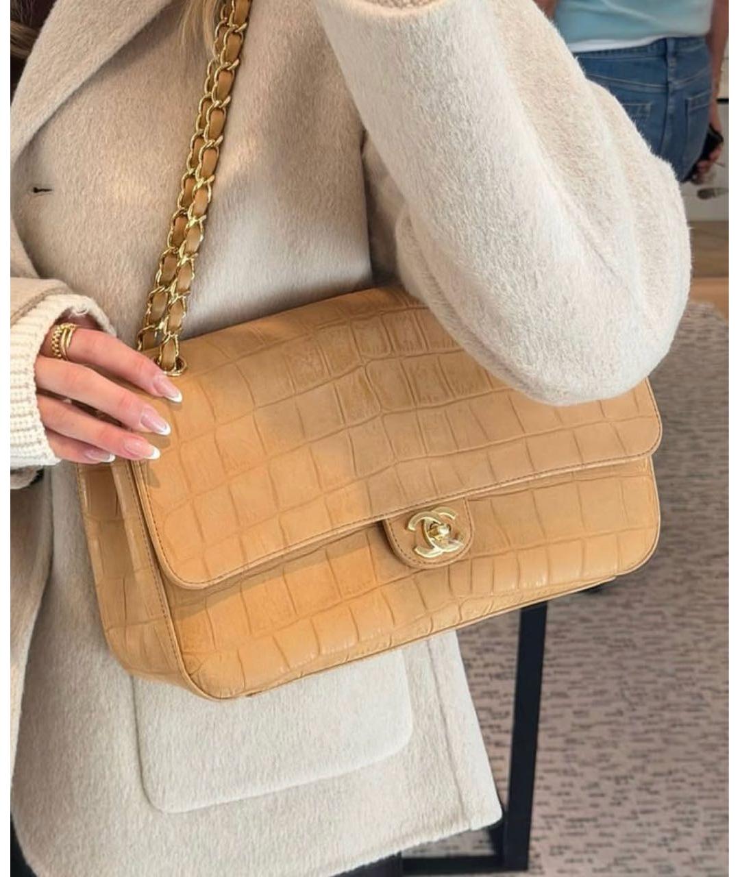 CHANEL Коричневая замшевая сумка через плечо, фото 5