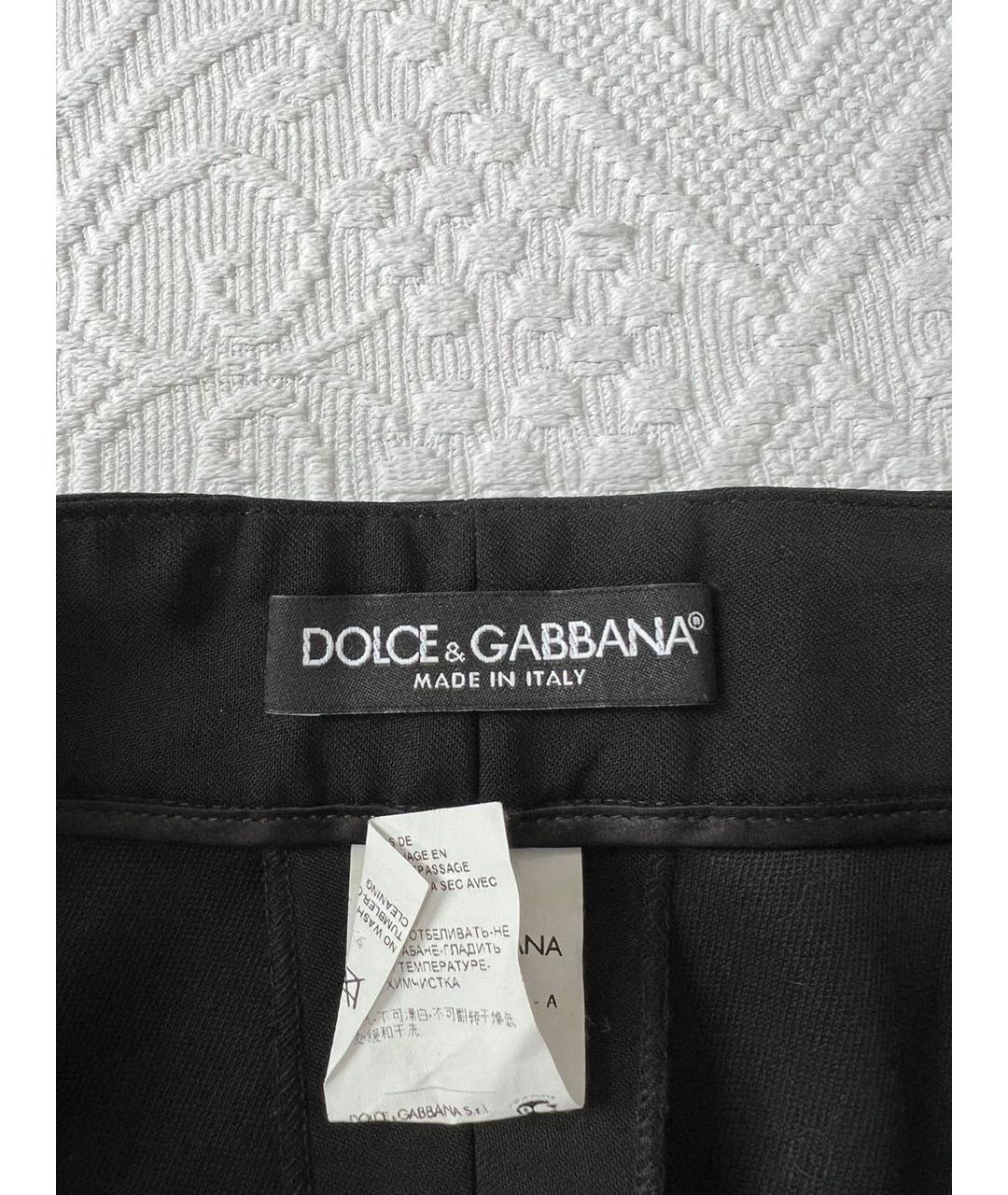 DOLCE&GABBANA Черные шерстяные брюки широкие, фото 6