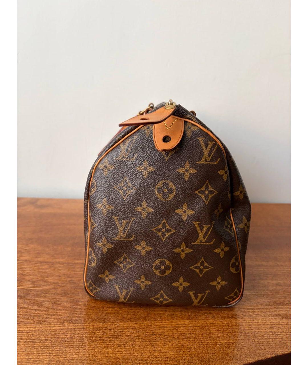 LOUIS VUITTON Коричневая сумка с короткими ручками из канвы, фото 4
