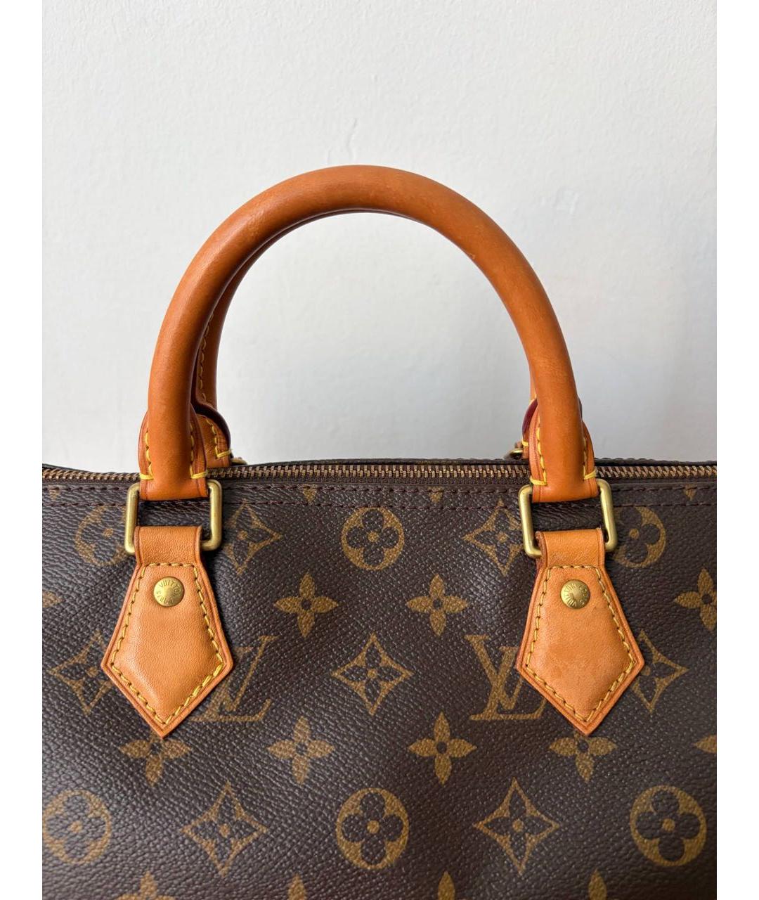 LOUIS VUITTON Коричневая сумка с короткими ручками из канвы, фото 5
