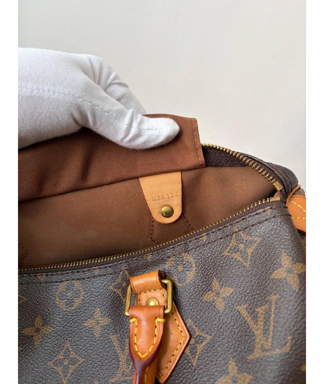 LOUIS VUITTON Коричневая сумка с короткими ручками из канвы, фото 6
