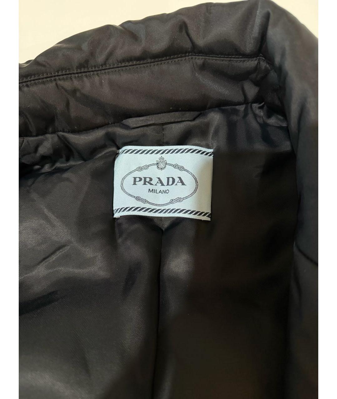 PRADA Черный нейлоновый пуховик, фото 3