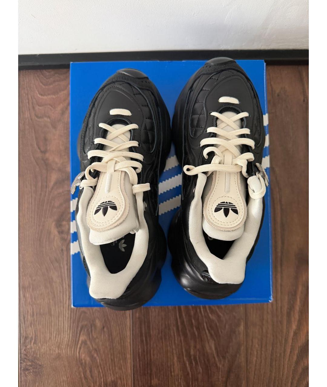 ADIDAS Черные кожаные кроссовки, фото 3