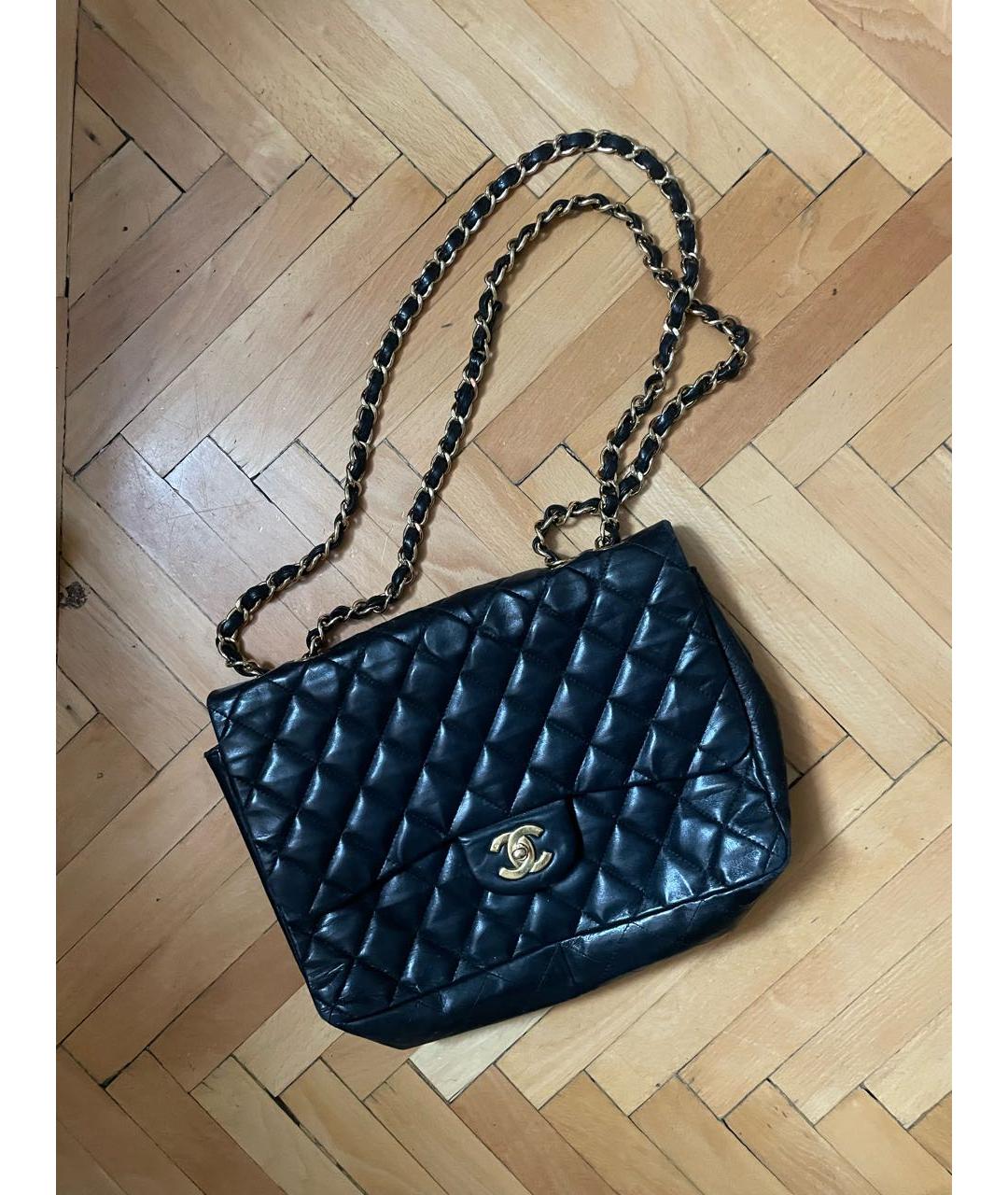 CHANEL Черная кожаная сумка через плечо, фото 3