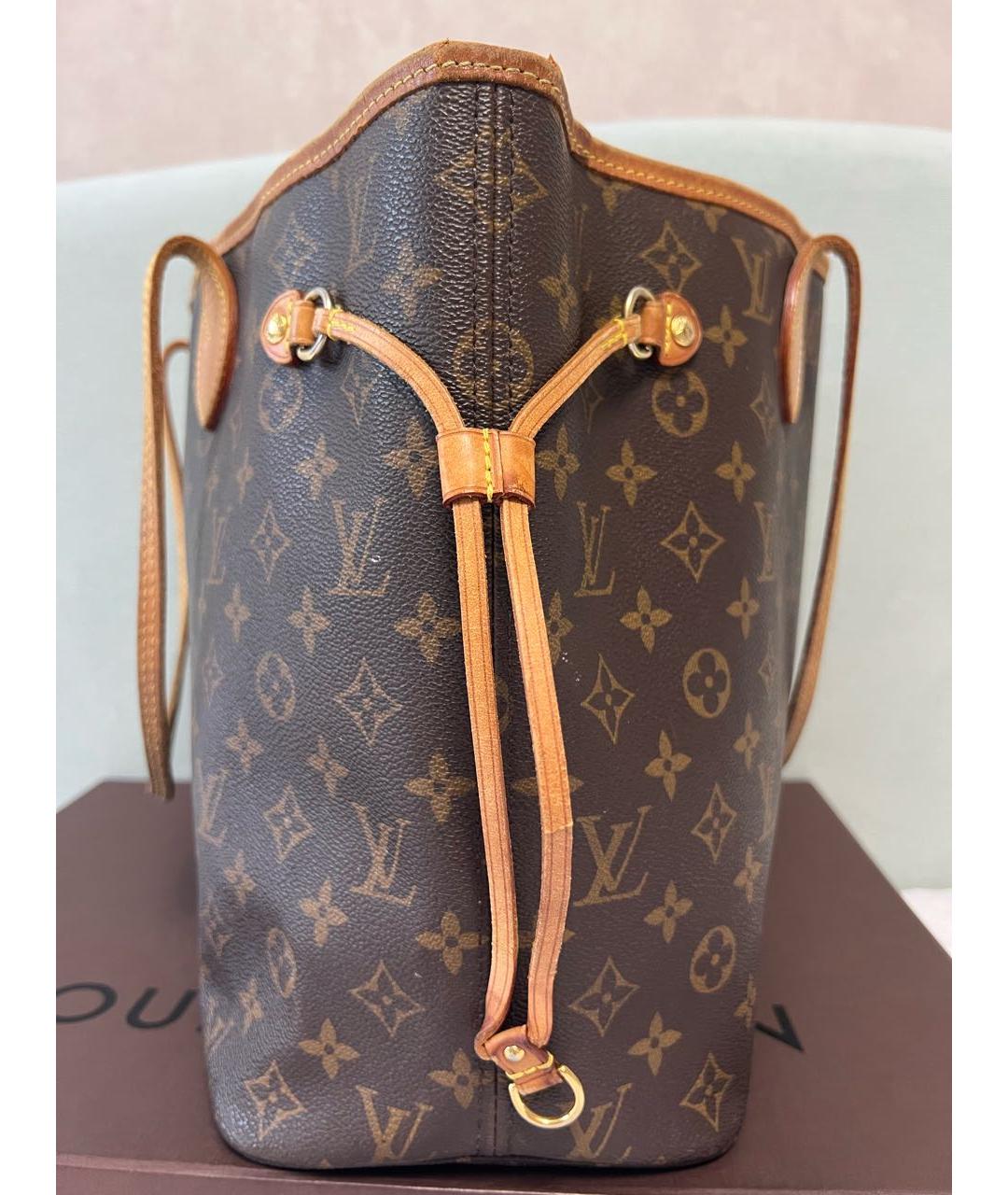 LOUIS VUITTON Коричневая сумка тоут из канвы, фото 3