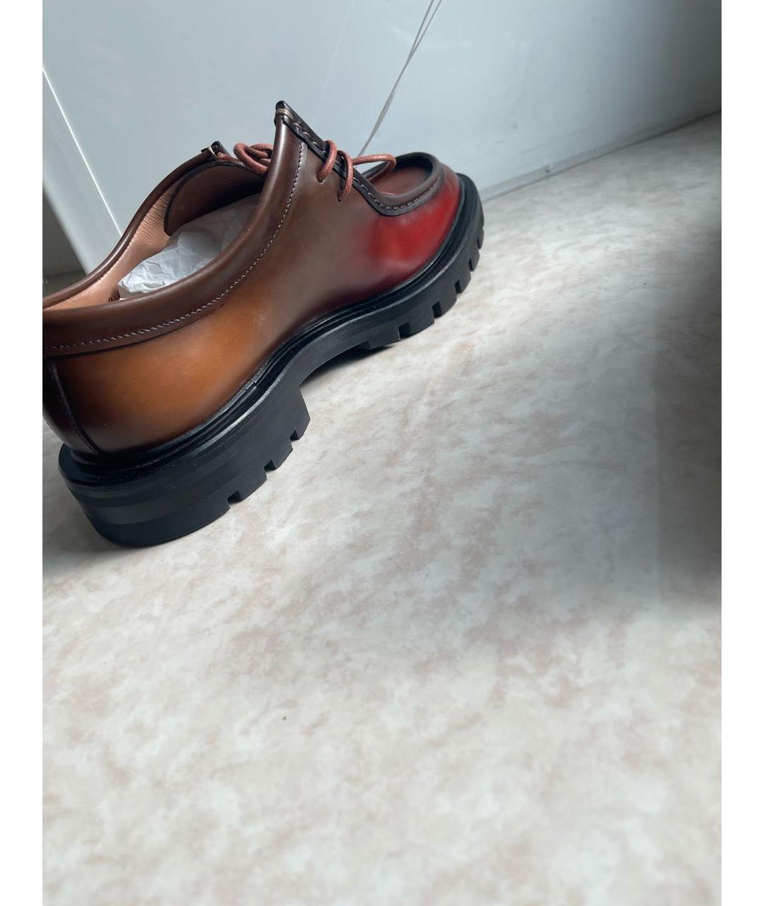 SANTONI Коричневые кожаные брогги и оксфорды, фото 7