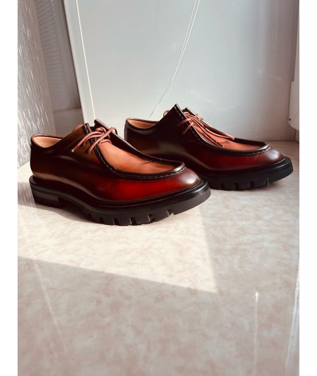 SANTONI Коричневые кожаные брогги и оксфорды, фото 6