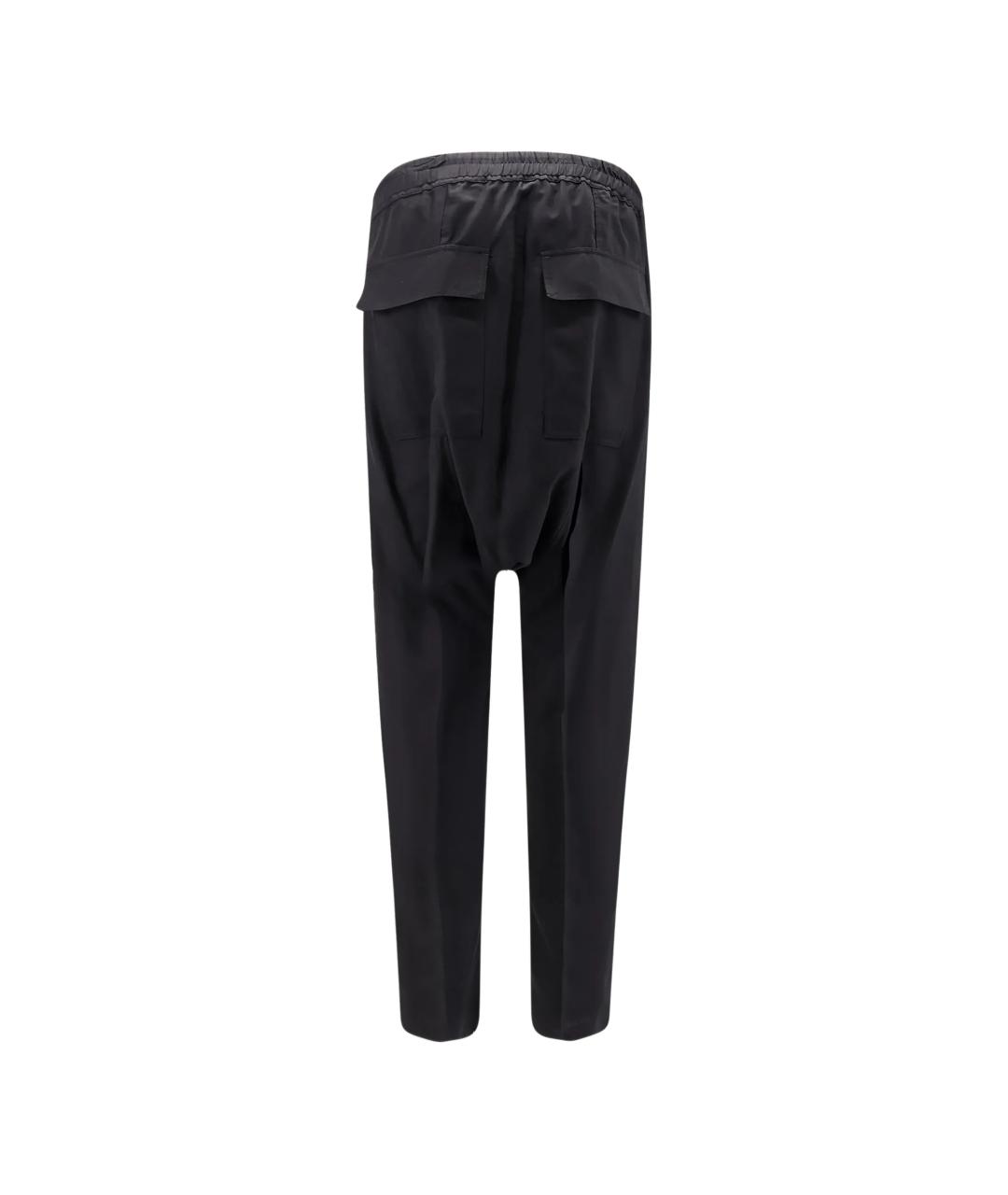 RICK OWENS Черные шерстяные повседневные брюки, фото 3