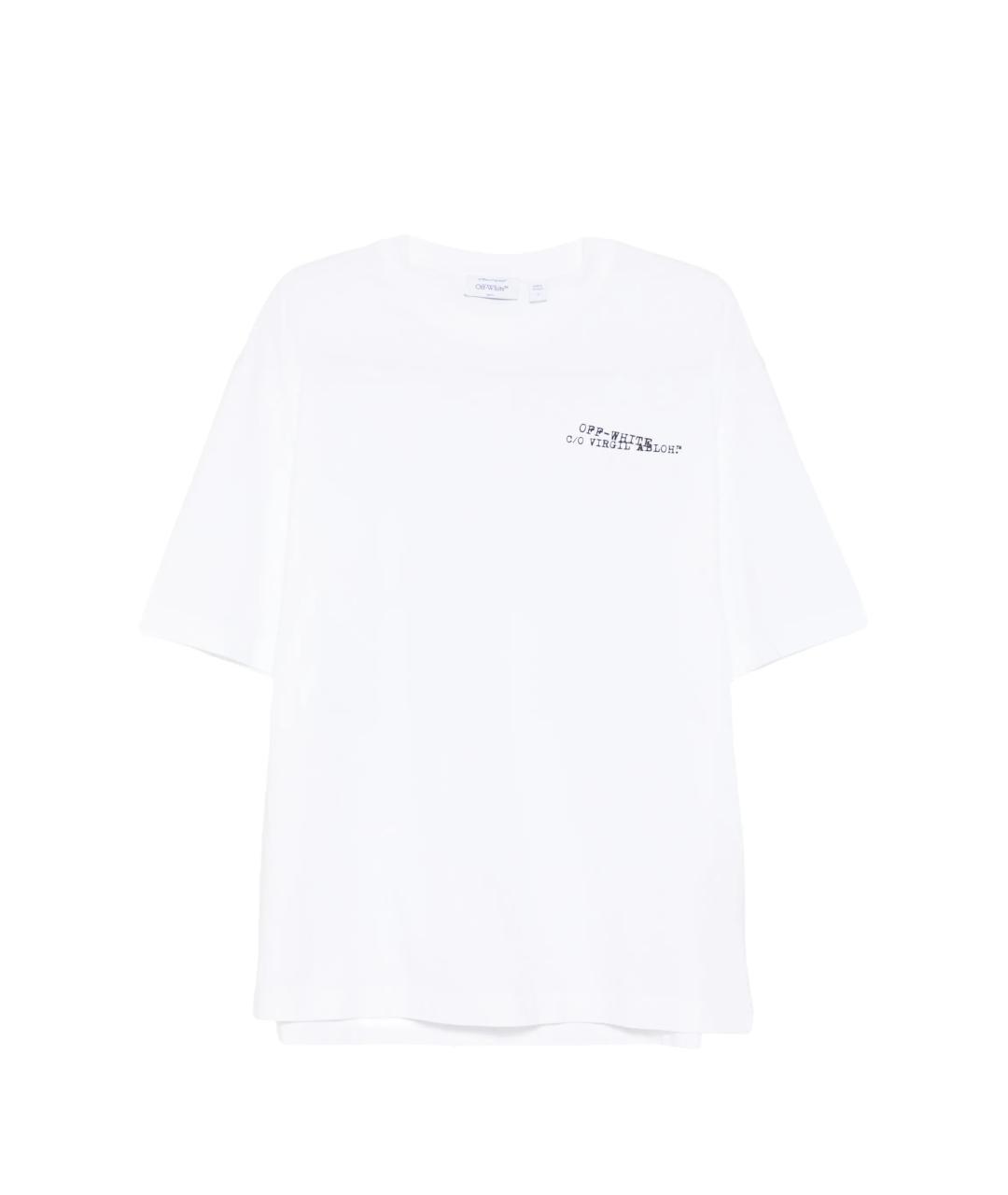 OFF-WHITE Белая хлопковая футболка, фото 1