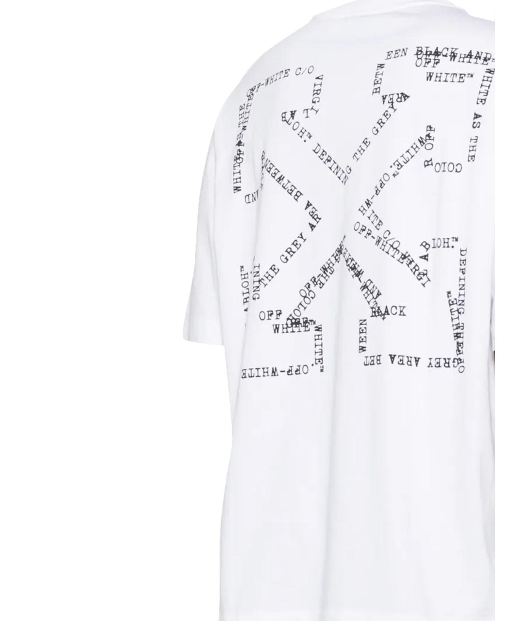 OFF-WHITE Белая хлопковая футболка, фото 3