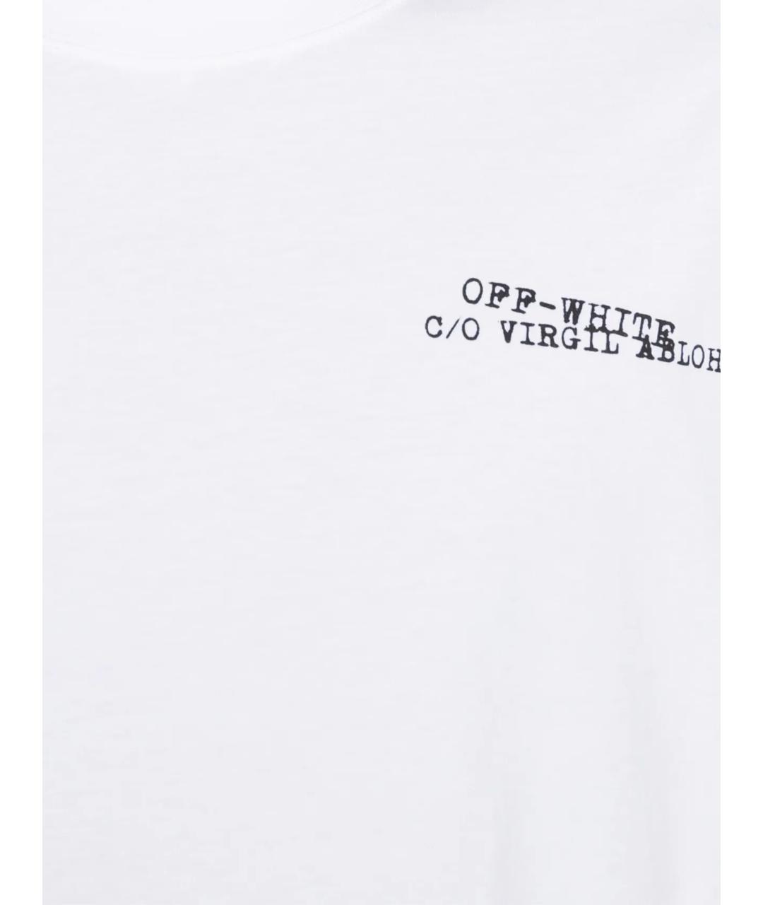 OFF-WHITE Белая хлопковая футболка, фото 2