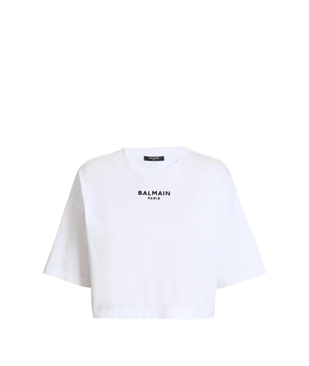BALMAIN Белая хлопковая футболка, фото 1