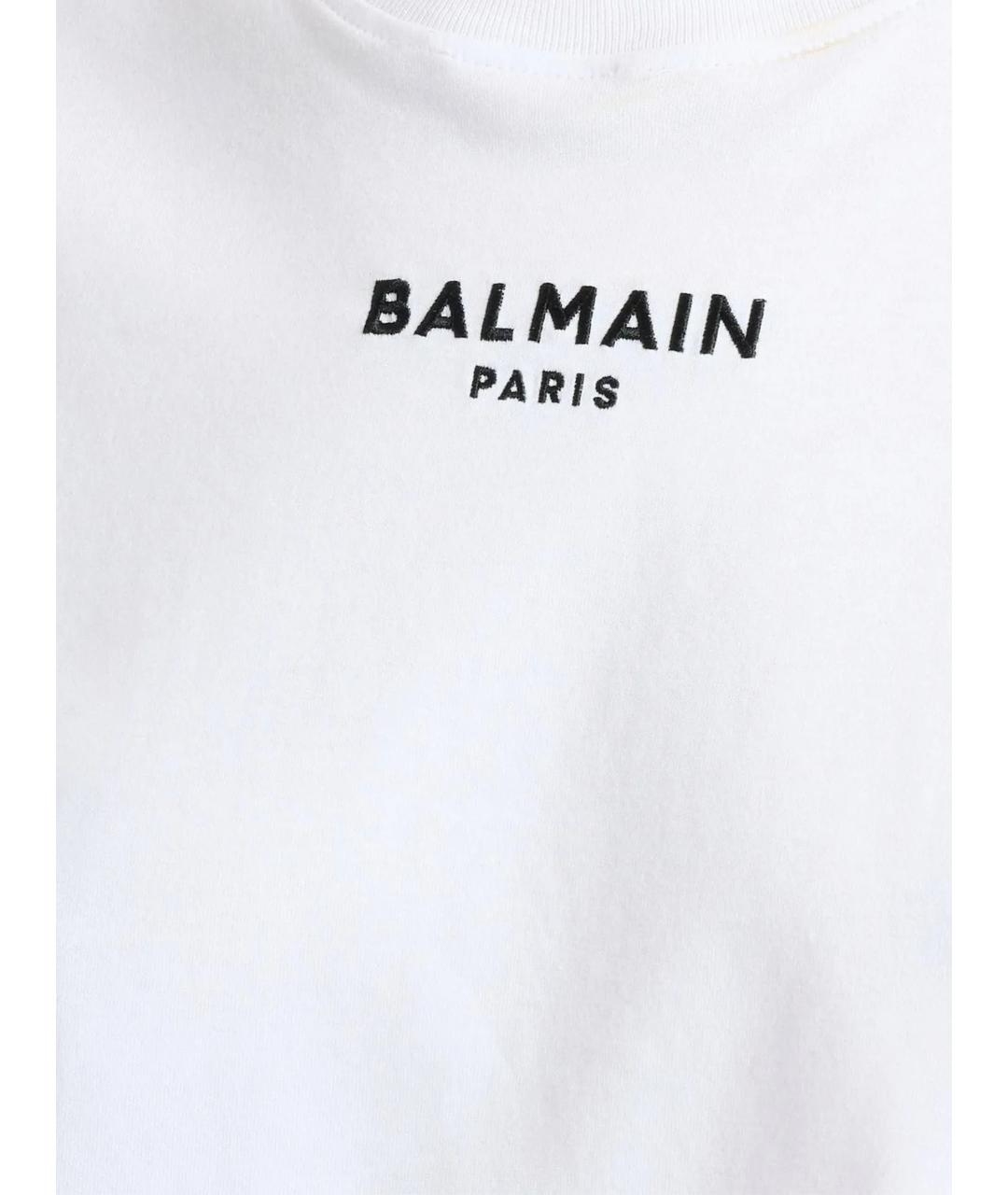 BALMAIN Белая хлопковая футболка, фото 2