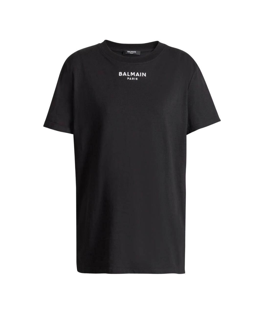 BALMAIN Черная хлопковая футболка, фото 1