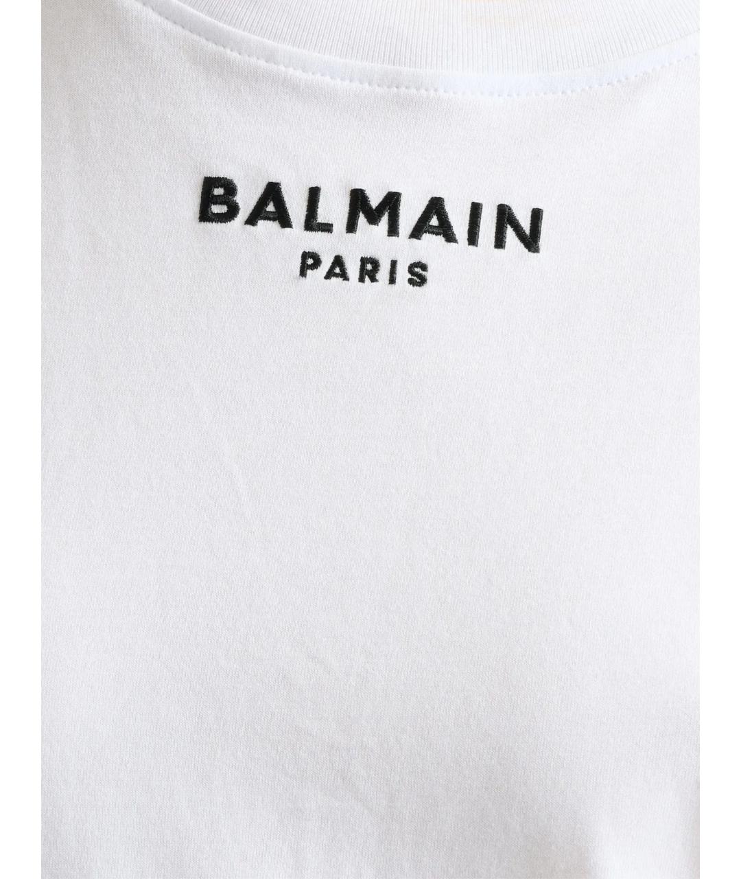 BALMAIN Белая хлопковая футболка, фото 2