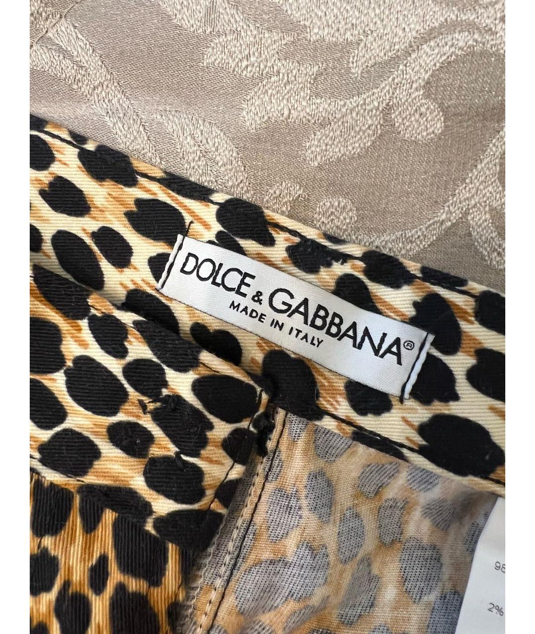 DOLCE&GABBANA Мульти хлопко-эластановые брюки узкие, фото 3
