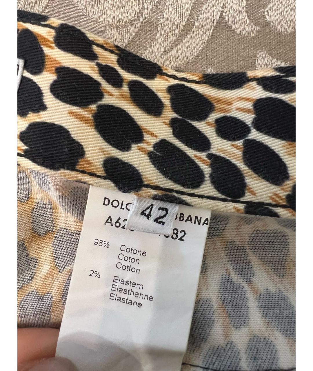 DOLCE&GABBANA Мульти хлопко-эластановые брюки узкие, фото 4