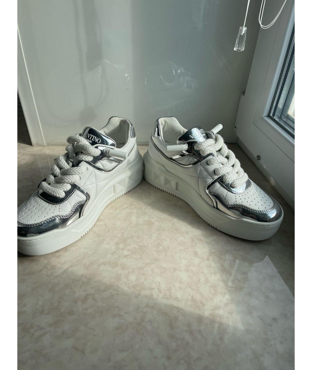 VALENTINO Белые кожаные кроссовки, фото 8