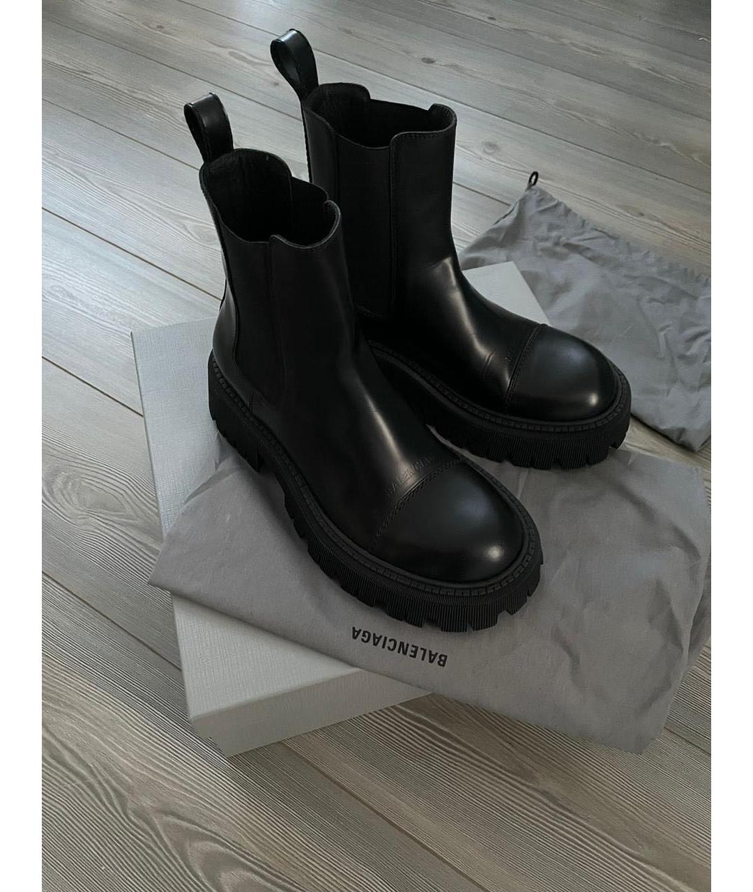 BALENCIAGA Черные кожаные высокие ботинки, фото 5