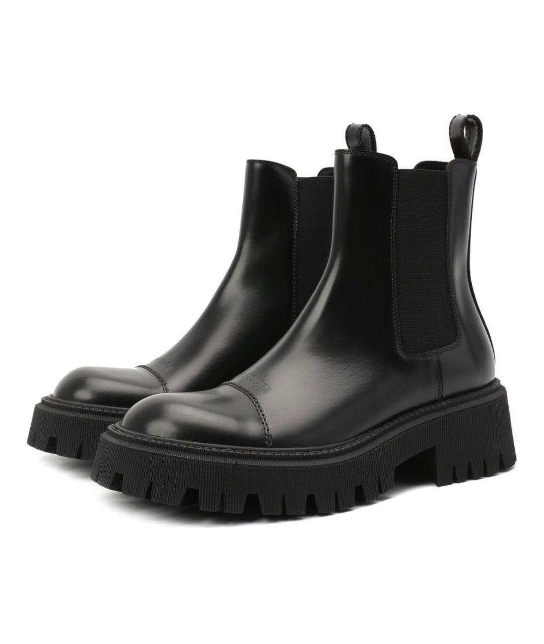 BALENCIAGA Черные кожаные высокие ботинки, фото 6