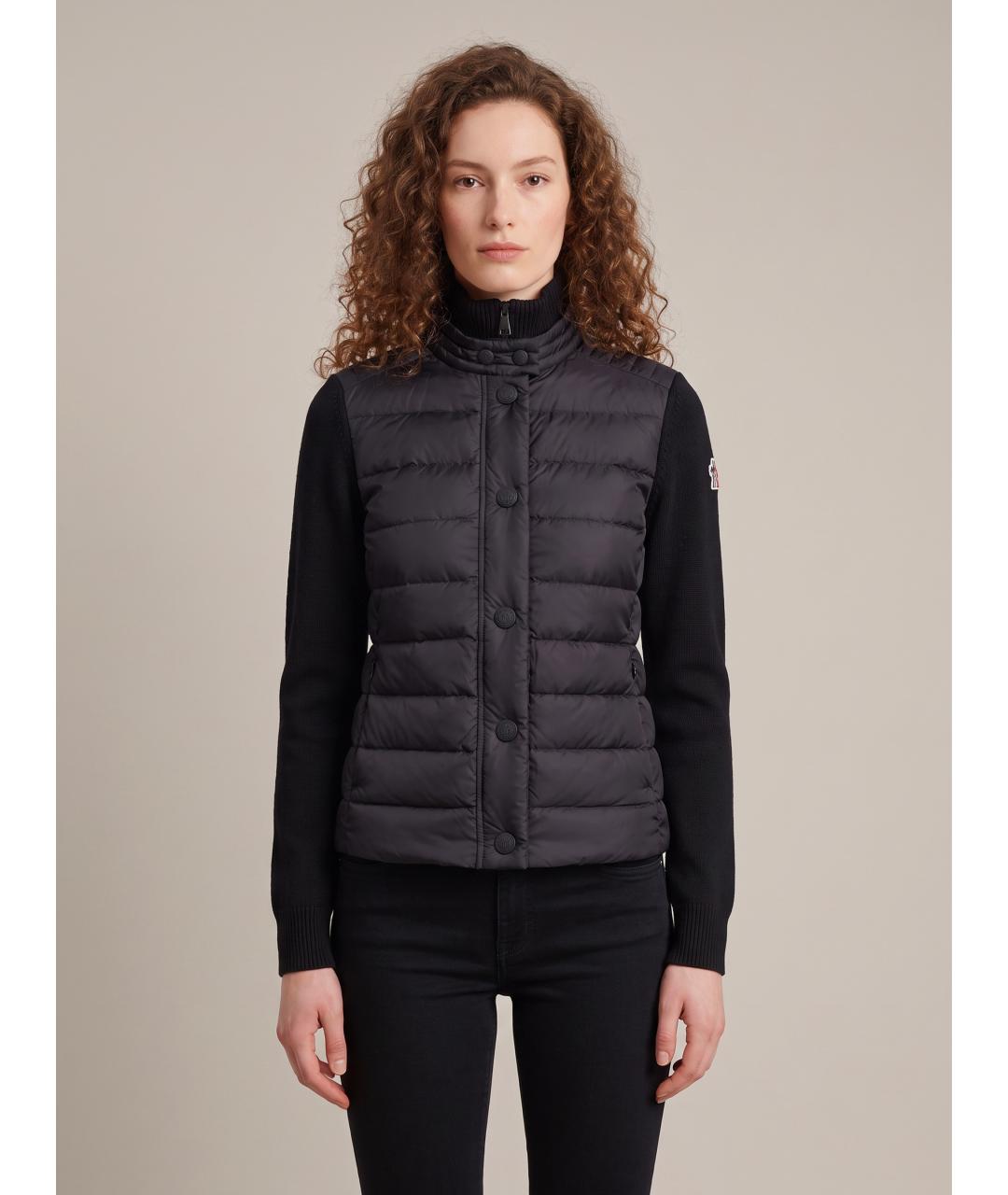 MONCLER GRENOBLE Черный нейлоновый кардиган, фото 4