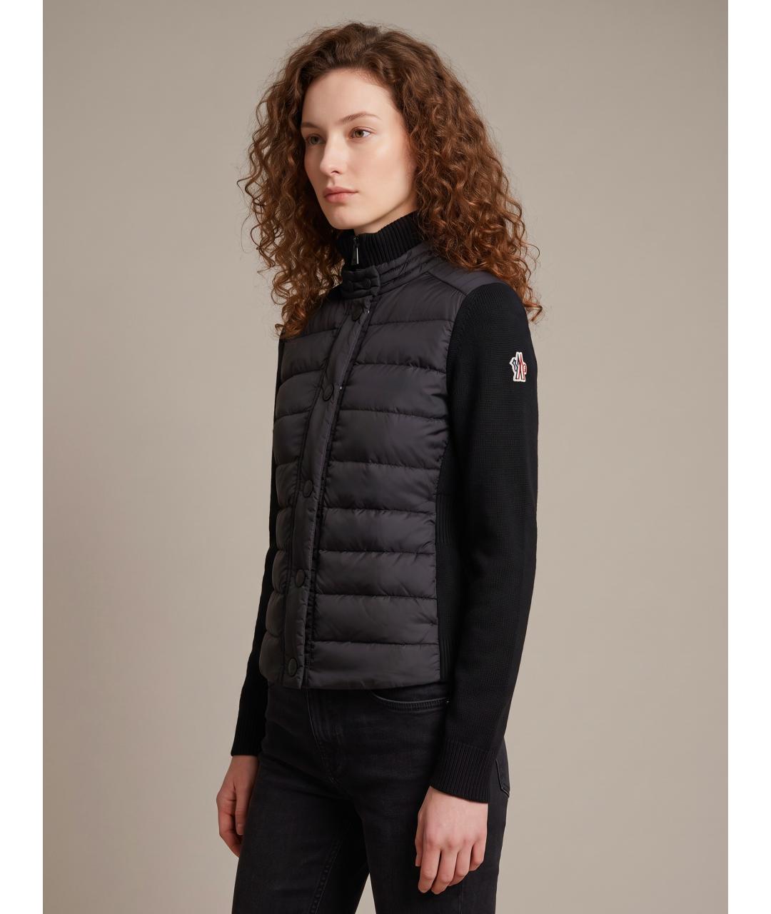 MONCLER GRENOBLE Черный нейлоновый кардиган, фото 2