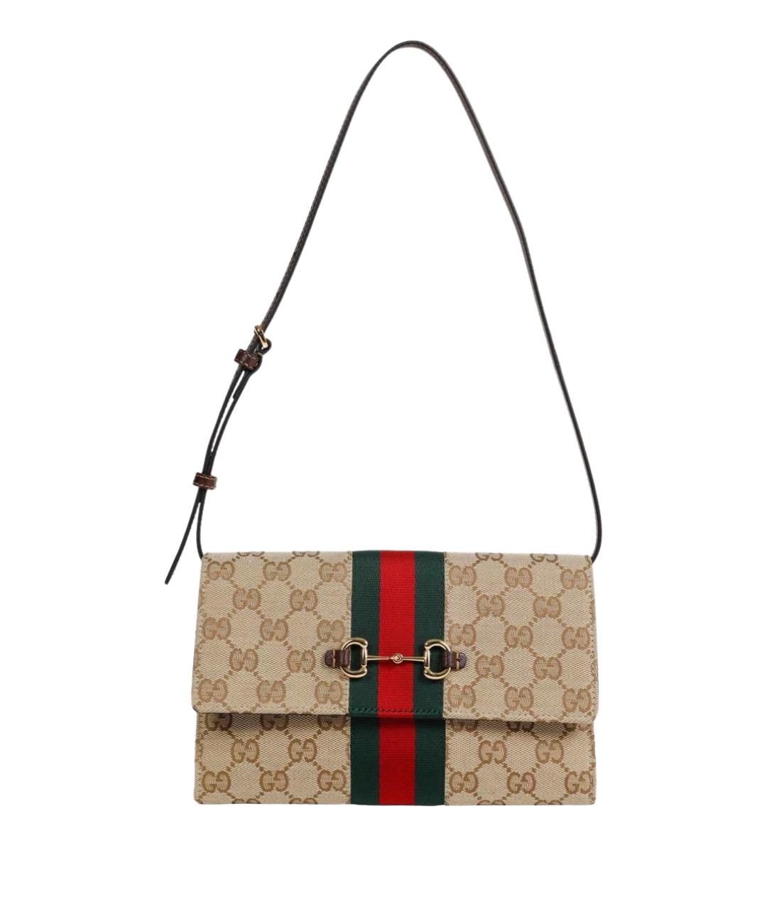 GUCCI Бежевая синтетическая сумка через плечо, фото 1