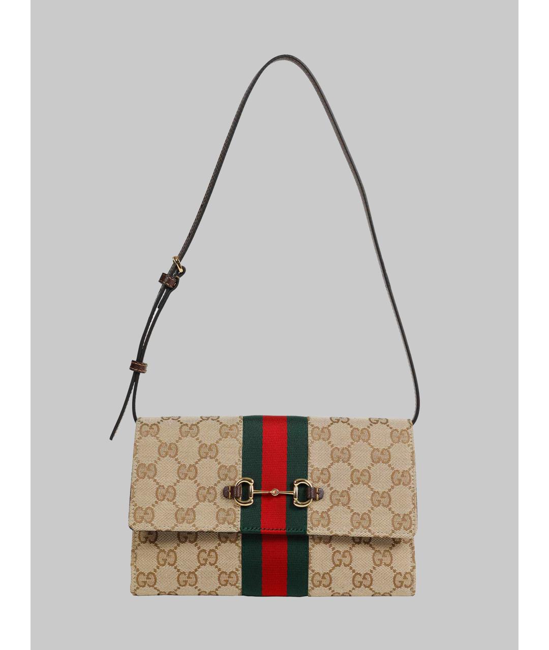 GUCCI Бежевая синтетическая сумка через плечо, фото 5