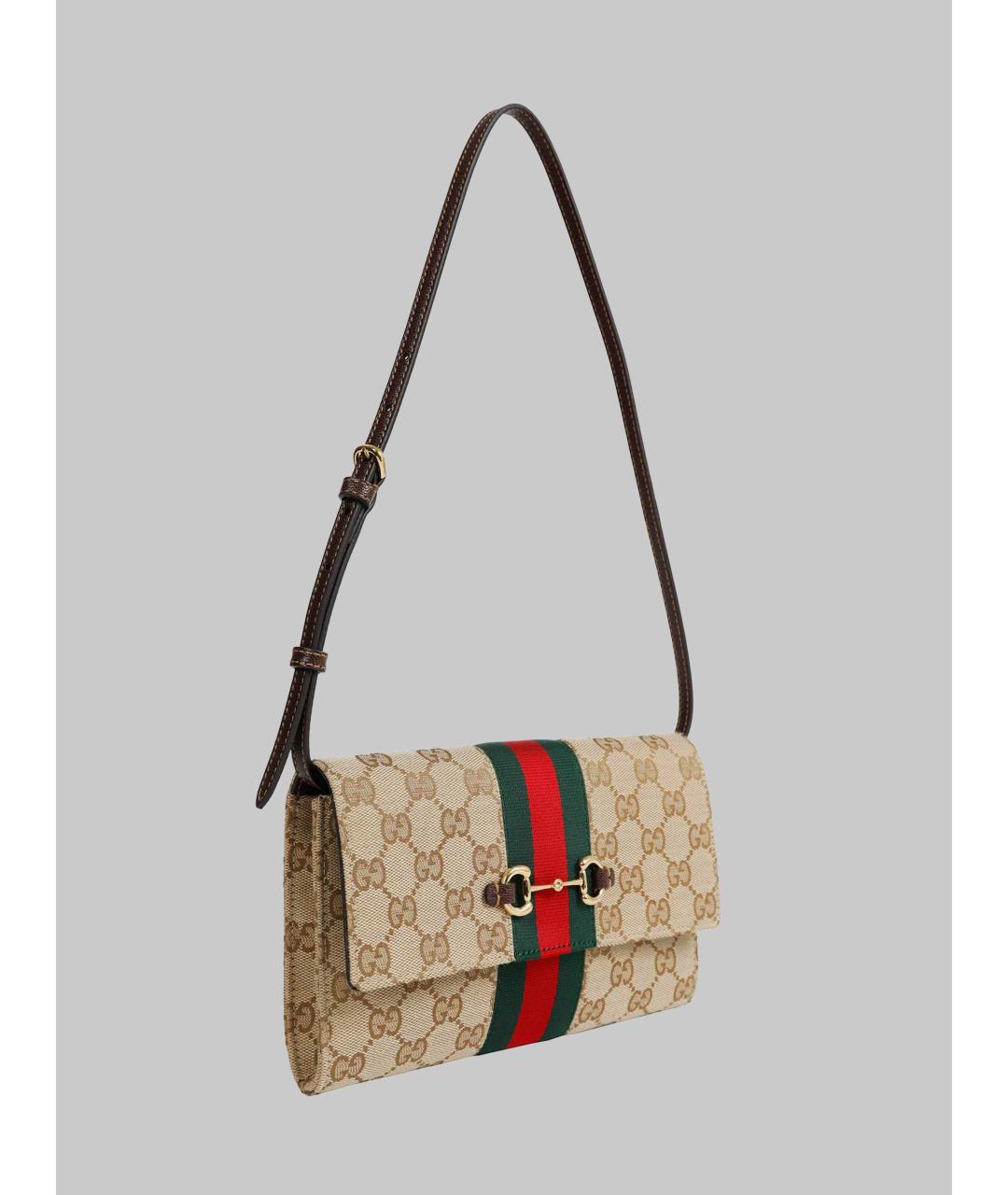 GUCCI Бежевая синтетическая сумка через плечо, фото 2