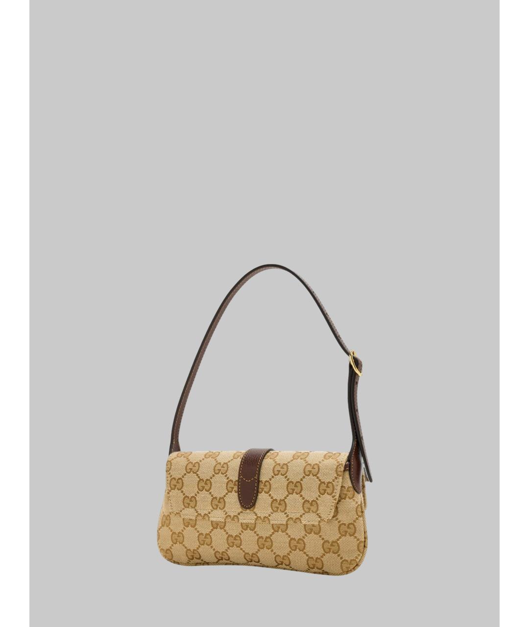 GUCCI Бежевая тканевая сумка через плечо, фото 2