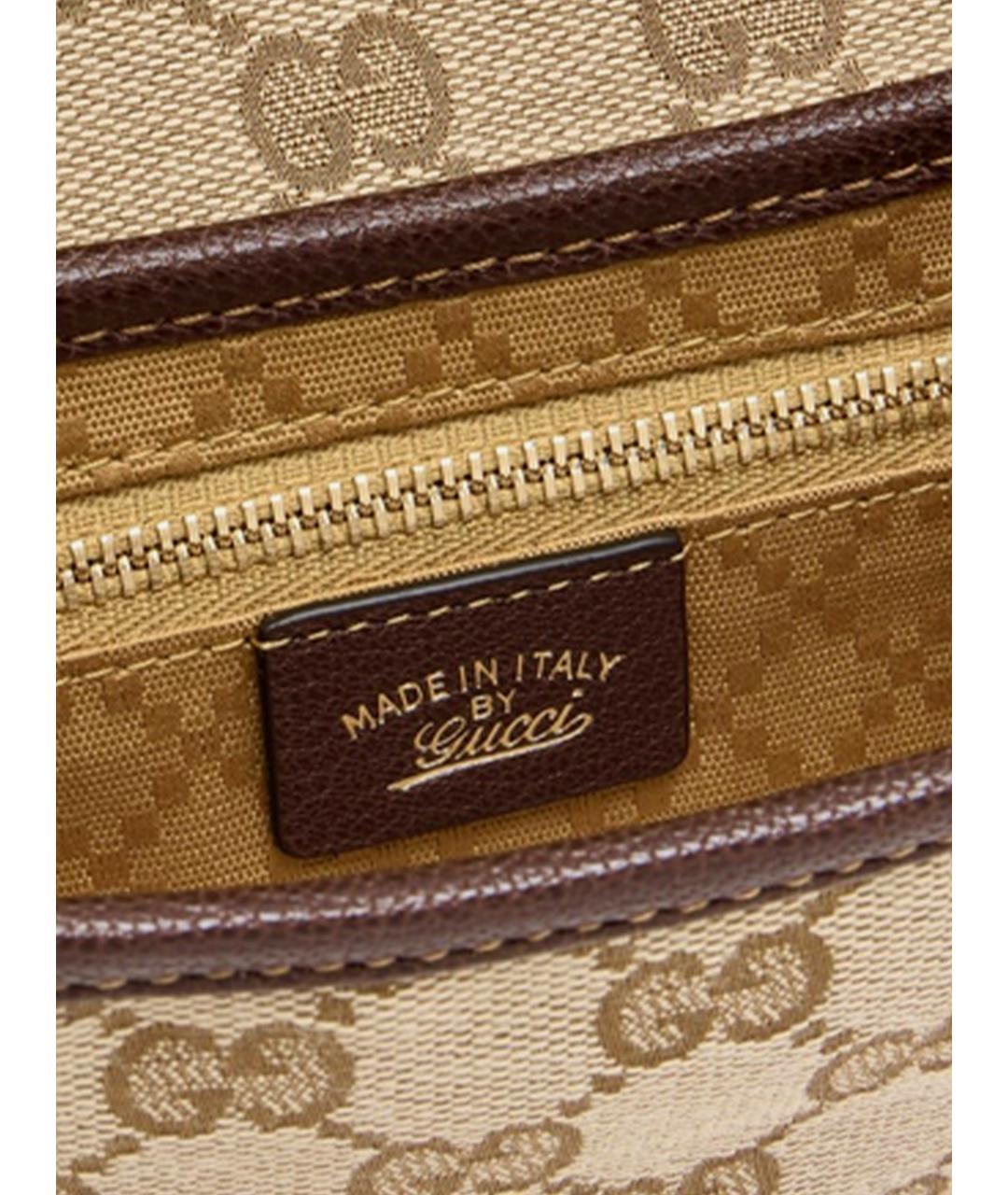 GUCCI Бежевая тканевая сумка через плечо, фото 3