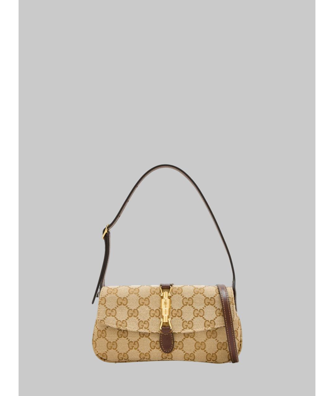 GUCCI Бежевая тканевая сумка через плечо, фото 4