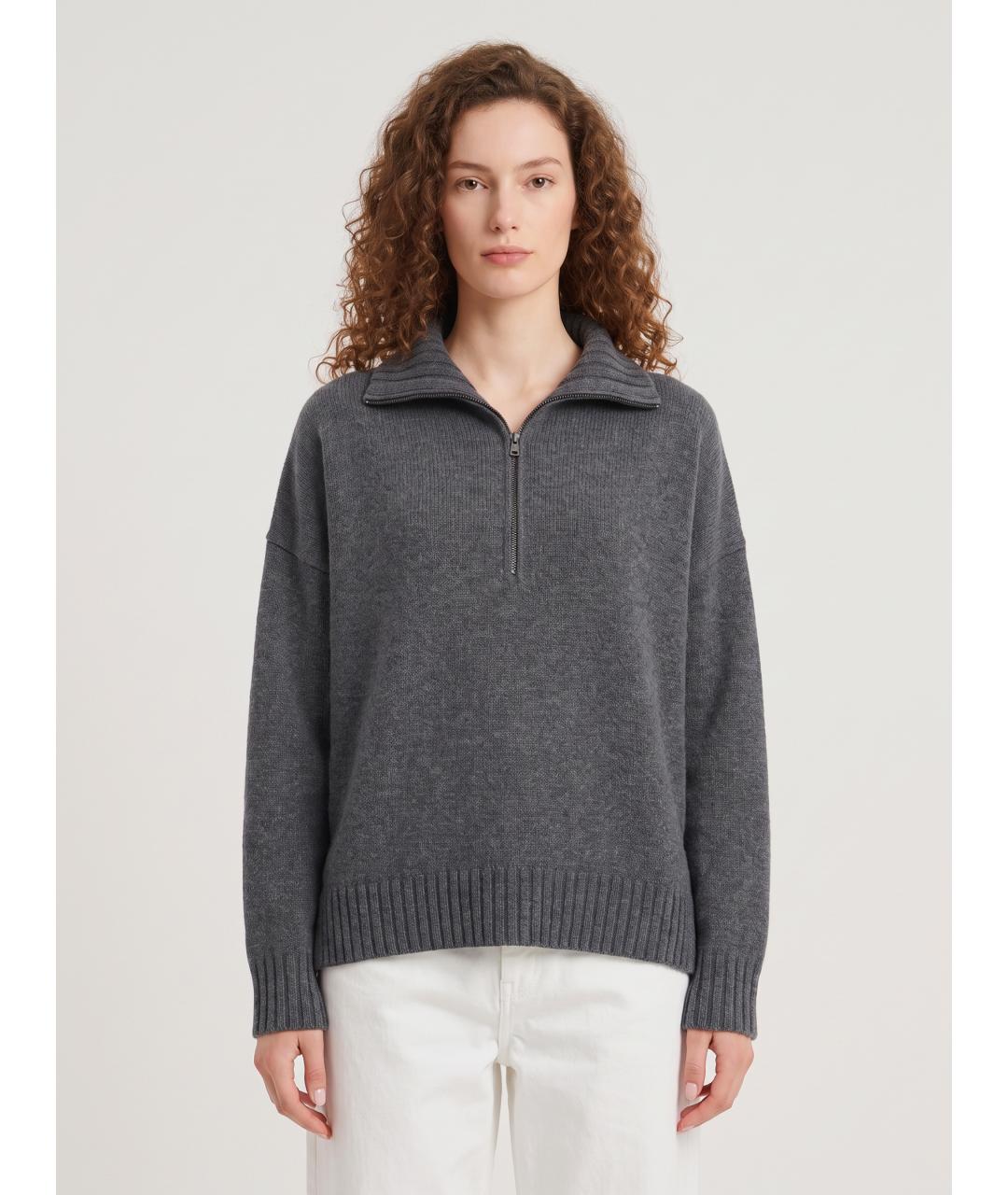 MAX MARA Серый кашемировый джемпер / свитер, фото 4
