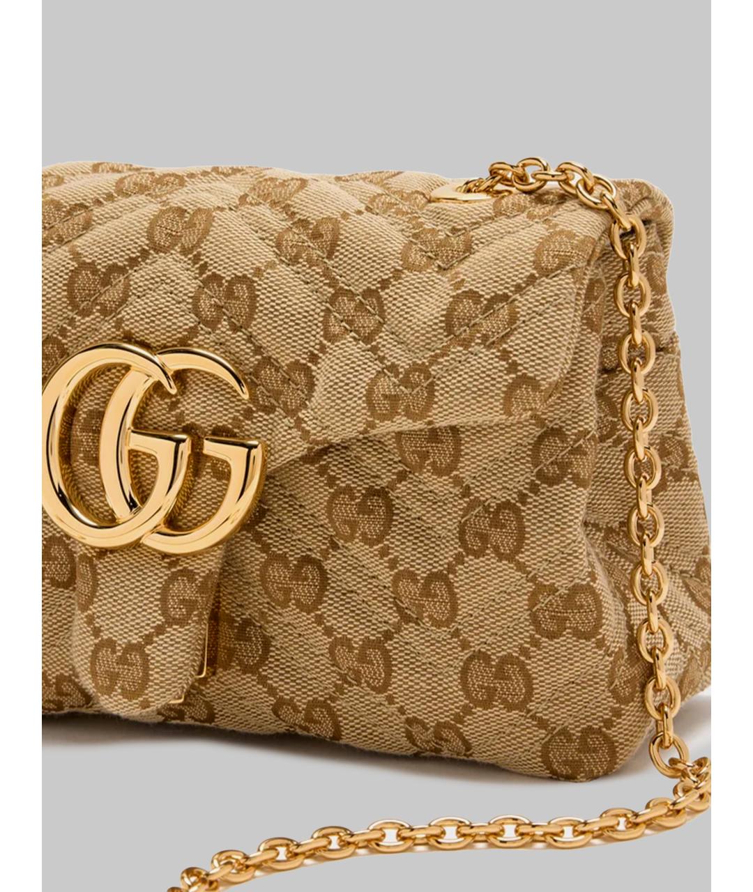 GUCCI Бежевая тканевая сумка через плечо, фото 3