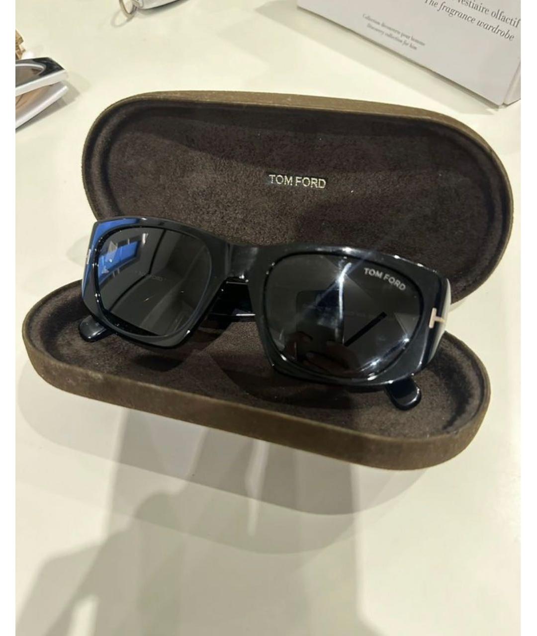 TOM FORD Черные пластиковые солнцезащитные очки, фото 4