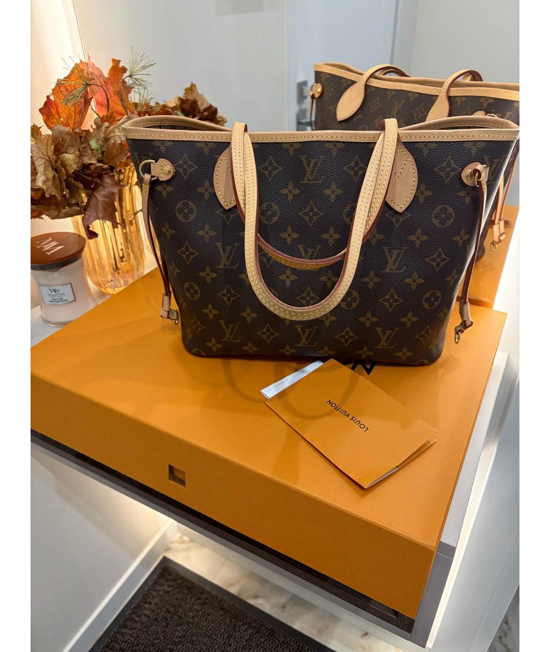 LOUIS VUITTON Коричневая сумка тоут из канвы, фото 5