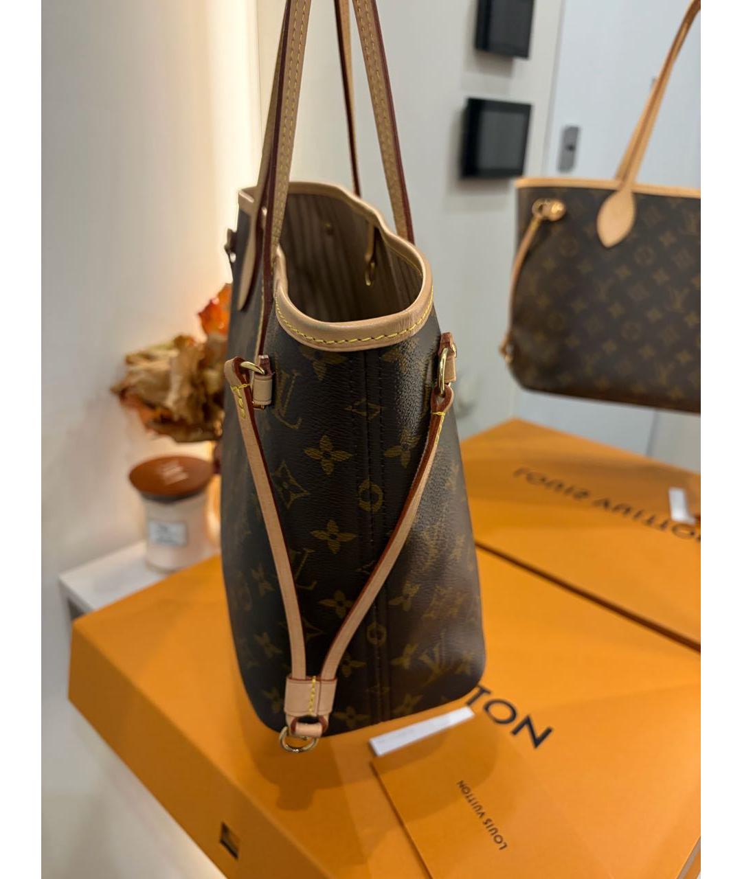 LOUIS VUITTON Коричневая сумка тоут из канвы, фото 2